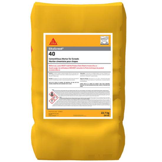 Polymer-Modified Cementitious Mortar SikaScreed-40 Grey 50 lb