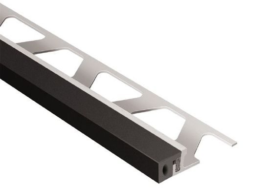 DILEX-KSA Profilé pour joint de périmètre Aluminium avec zone de mouvement en caoutchouc de 3/8" Noir 7/16" (11 mm) x 8' 2-1/2"