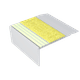 Ecoglo F4B Carpet Accessibility Stair Nosing Aluminum Clear with E30 Yellow Contrast Insert 2" (Sold in Linear Feet)