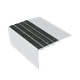 Ecoglo RC5 Carpet Accessibility Stair Nosing Aluminum Clear with N30 Black Non-Slip Insert 2" (Sold in Linear Feet)