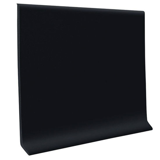 Coved Vinyl Wall Base Coil Roppe 6" #100 Black 120' Roll