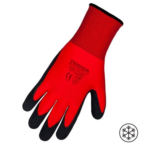 Terra - Latex Foam Coated Gloves Red - Large/X-large (Pack of 2 