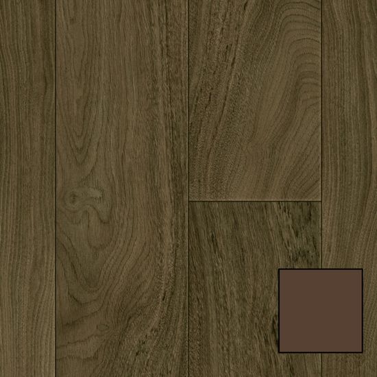 Rouleau de vinyle hétérogène Acczent Wood #S13-207-E1 Walnut Dark 6-1/2' x 2 mm (vendu en vg²)