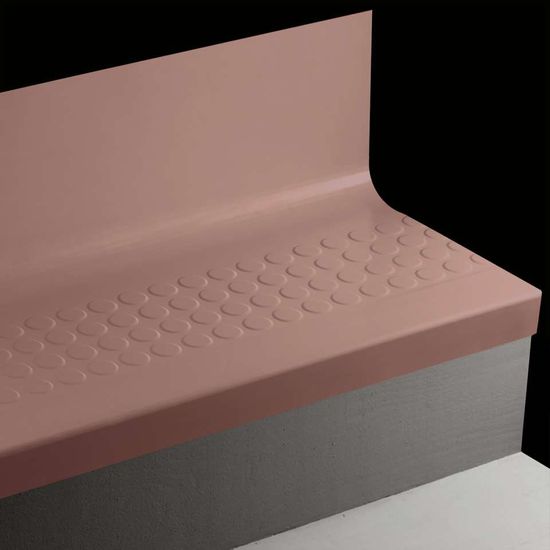 Angle Fit Rubber Stair Tread with Integrated Riser - RNRDTR 163 SQ Raised Round #163 Salsa No insert 42"