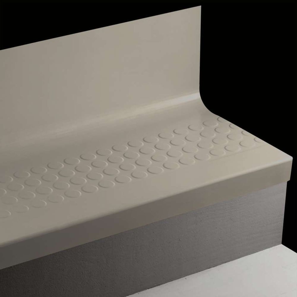 Tarkett - Marche d'escalier en caoutchouc avec contremarche intégrée Angle Fit Hammered #LB1 avec bande antidérapante 48
