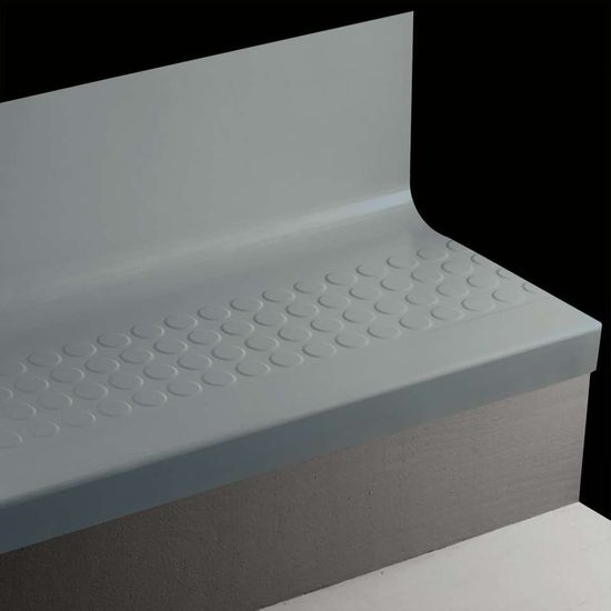 Angle Fit Rubber Stair Tread with Integrated Riser - RNRDTR 84 SQ Raised Round #84 Blue Jeans No insert 48"