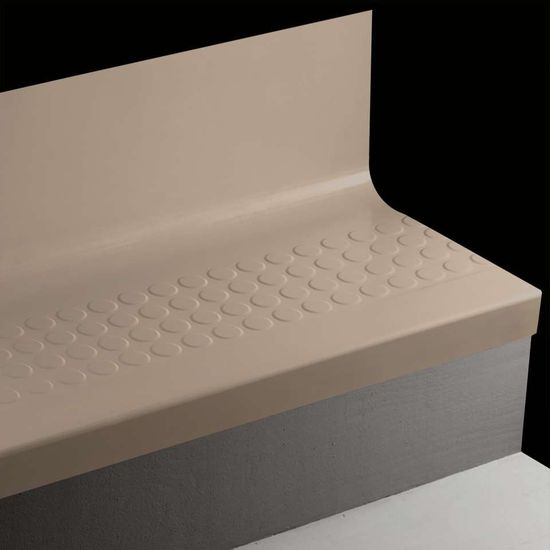 Angle Fit Rubber Stair Tread with Integrated Riser - RNRDTR 107 SQ Raised Round #107 Neutrality No insert 48"