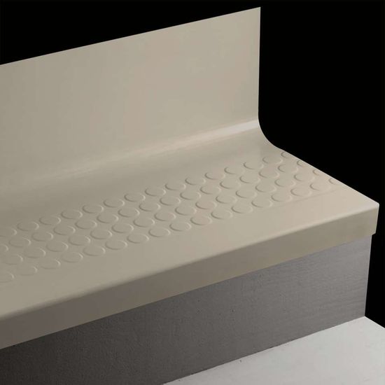 Angle Fit Rubber Stair Tread with Integrated Riser - RNRDTR 32 SQ Raised Round #32 Pebble No insert 60"