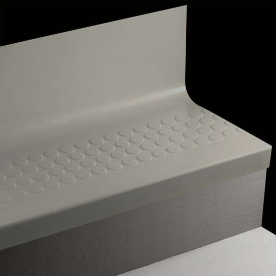 Angle Fit Rubber Stair Tread with Integrated Riser - RNRDTR 71 SQ Raised Round #71 Storm Cloud No insert 60"