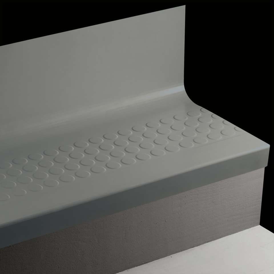Tarkett Angle Fit Rubber Stair Tread with Integrated Riser VIRNRDTR 18 SQ Raised Round 18