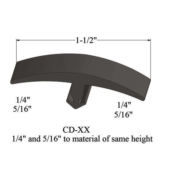 T-Mouldings - CD 167 1/4 and 5/16" to material of same height" #167 Fudge 12'