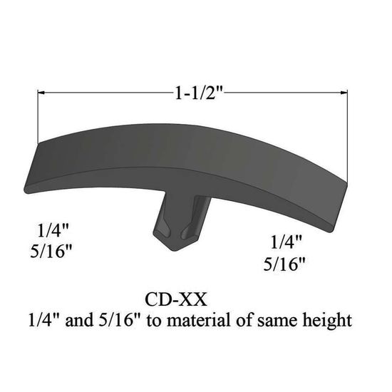 T-Mouldings - CD 20 1/4 and 5/16" to material of same height" #20 Charcoal 12'