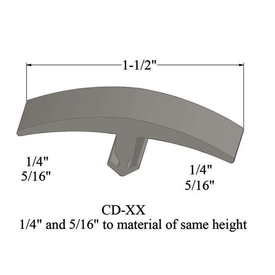 T-Mouldings - CD 24 1/4 and 5/16" to material of same height" #24 Grey Haze 12'