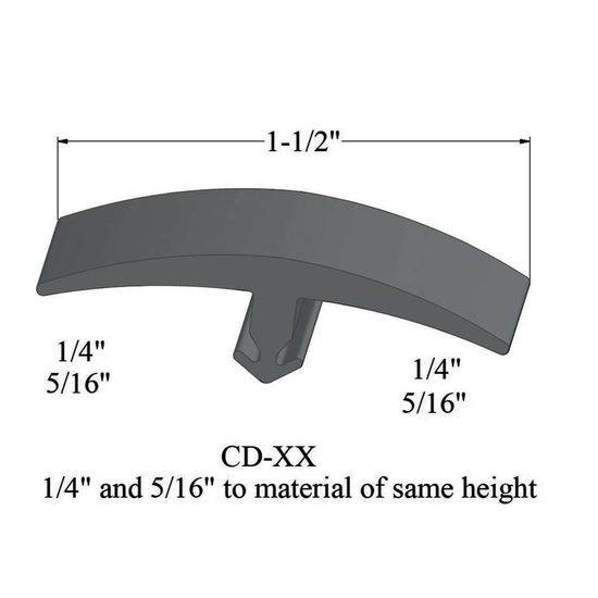 T-Mouldings - CD 28 1/4 and 5/16" to material of same height" #28 Medium Grey 12'