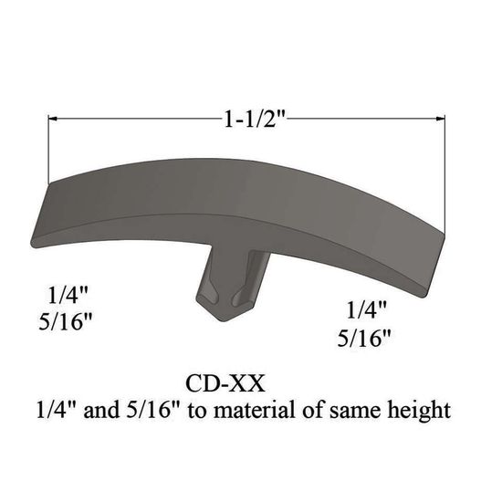 T-Mouldings - CD 32 1/4 and 5/16" to material of same height" #32 Pebble 12'