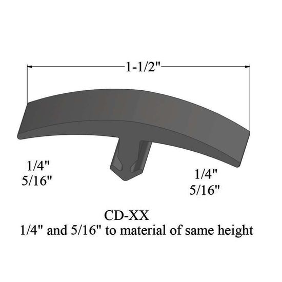 T-Mouldings - CD 48 1/4 and 5/16" to material of same height" #48 Grey 12'