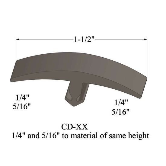 T-Mouldings - CD 80 1/4 and 5/16" to material of same height" #80 Fawn 12'