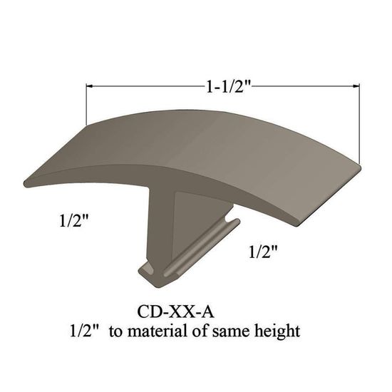 T-Mouldings - CD 09 A 1/2" to material of same height #9 Clay 12'