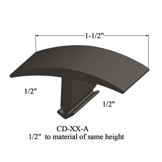 T-Mouldings - CD 167 A 1/2" to material of same height #167 Fudge 12'