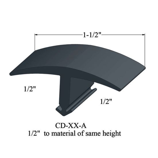 T-Mouldings - CD 18 A 1/2" to material of same height #18 Navy Blue 12'
