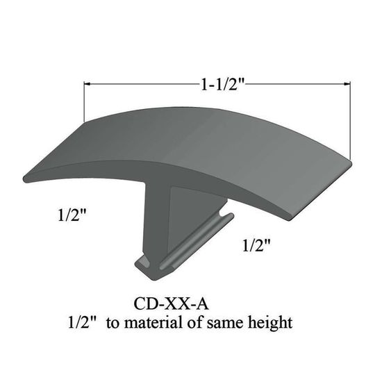 T-Mouldings - CD 38 A 1/2" to material of same height #38 Pewter 12'