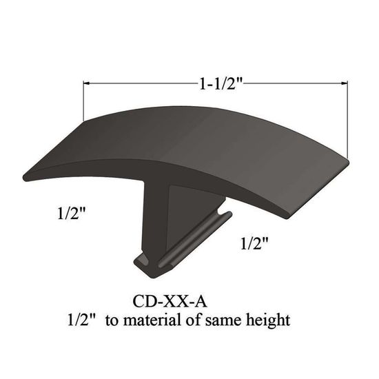 T-Mouldings - CD 47 A 1/2" to material of same height #47 Brown 12'