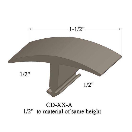 T-Mouldings - CD 49 A 1/2" to material of same height #49 Beige 12'