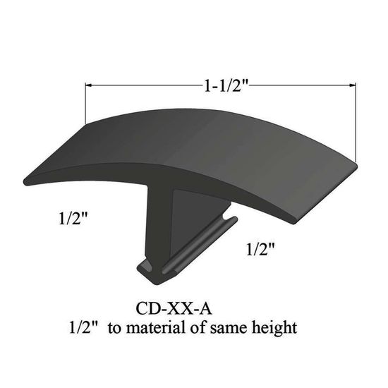 T-Mouldings - CD 63 A 1/2" to material of same height #63 Burnt Umber 12'