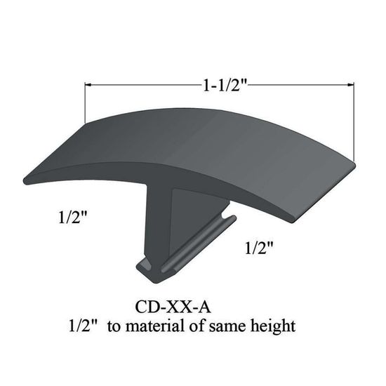 T-Mouldings - CD 71 A 1/2" to material of same height #71 Storm Cloud 12'
