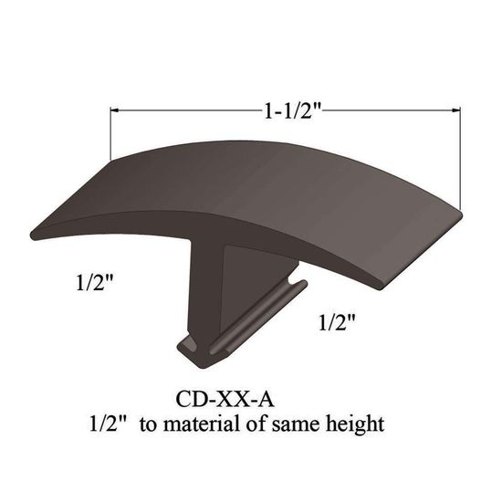 Moulures en T - CD 76 A 1/2" to material of same height #76 Cinnamon 12'
