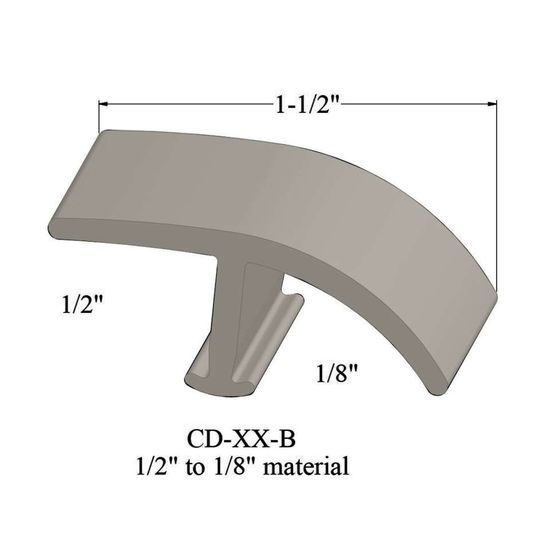 T-Mouldings - CD 01 B 1/2" to 1/8" material #1 Snow White 12'