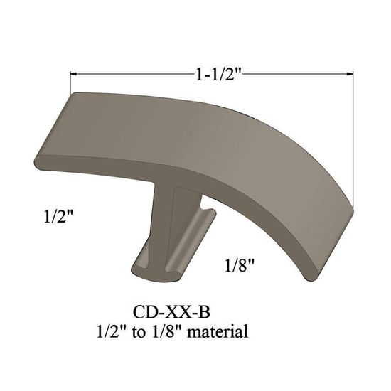 T-Mouldings - CD 09 B 1/2" to 1/8" material #9 Clay 12'