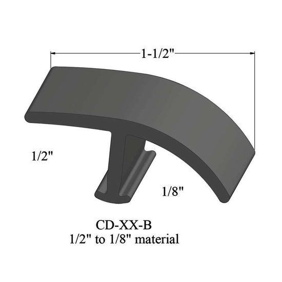 Moulures en T - CD 20 B 1/2" to 1/8" material #20 Charcoal 12'