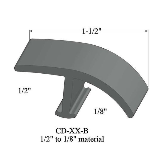 T-Mouldings - CD 38 B 1/2" to 1/8" material #38 Pewter 12'