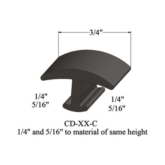 T-Mouldings - CD 167 C 1/4 and 5/16" to material of same height" #167 Fudge 12'