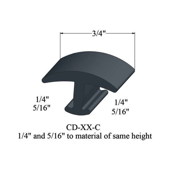 T-Mouldings - CD 18 C 1/4 and 5/16" to material of same height" #18 Navy Blue 12'