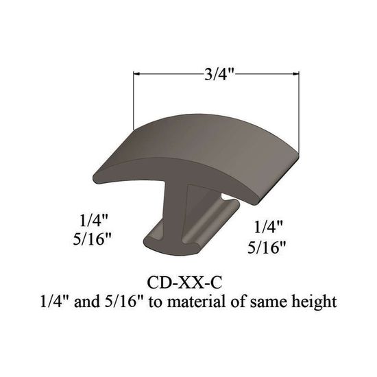 T-Mouldings - CD 80 C 1/4 and 5/16" to material of same height" #80 Fawn 12'