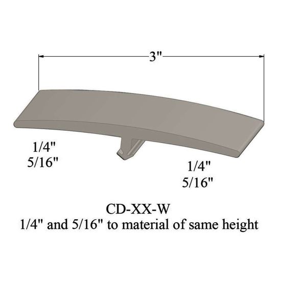 T-Mouldings - CD 01 W 1/4 and 5/16" to material of same height" #1 Snow White 12'