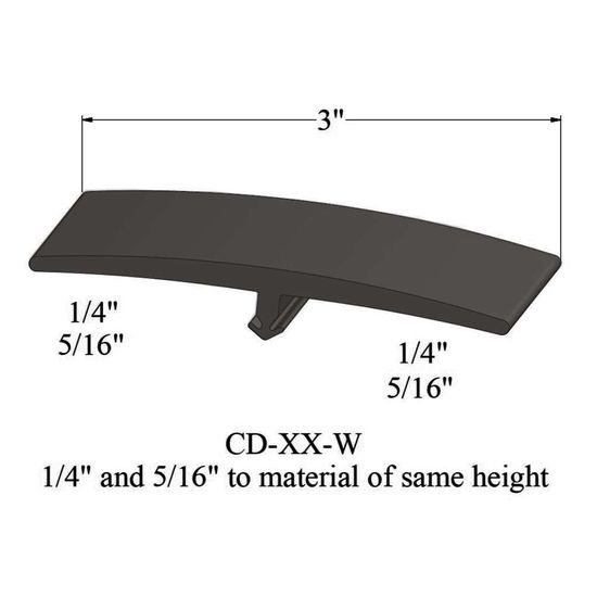 T-Mouldings - CD 167 W 1/4 and 5/16" to material of same height" #167 Fudge 12'