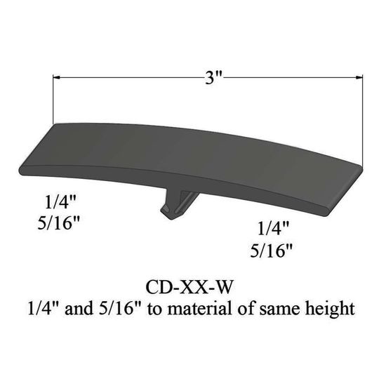 T-Mouldings - CD 20 W 1/4 and 5/16" to material of same height" #20 Charcoal 12'