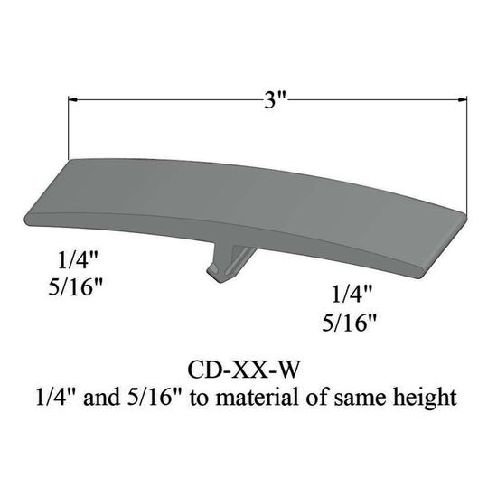 T-Mouldings - CD 21 W 1/4 and 5/16" to material of same height" #21 Platinum 12'