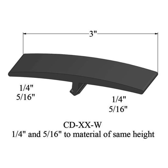 T-Mouldings - CD 40 W 1/4 and 5/16" to material of same height" #40 Black 12'