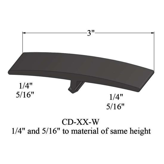 T-Mouldings - CD 44 W 1/4 and 5/16" to material of same height" #44 Dark Brown 12'