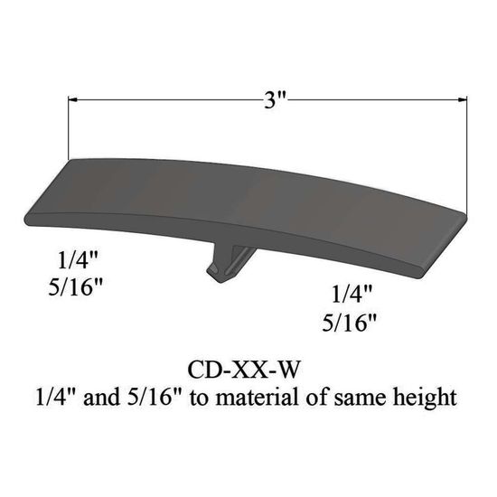 T-Mouldings - CD 48 W 1/4 and 5/16" to material of same height" #48 Grey 12'