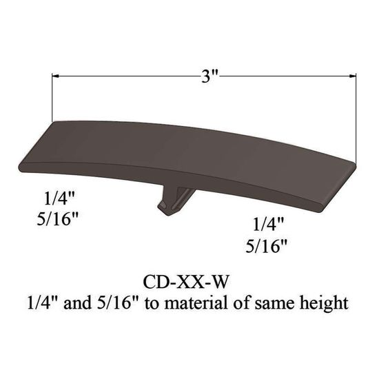 T-Mouldings - CD 76 W 1/4 and 5/16" to material of same height" #76 Cinnamon 12'