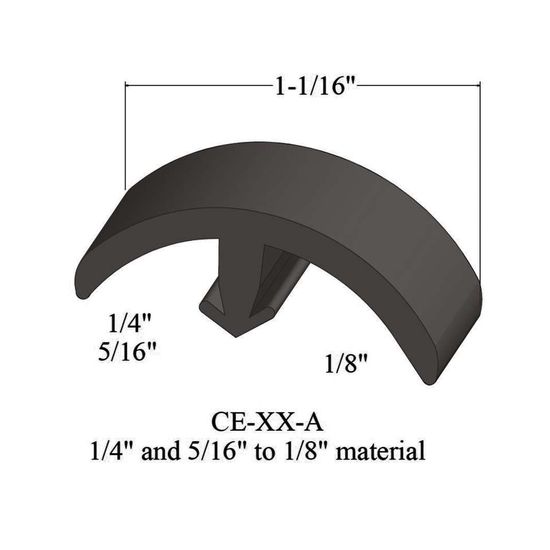 T-Mouldings - CE 167 A 1/4" and 5/16" to 1/8" material #167 Fudge 12'