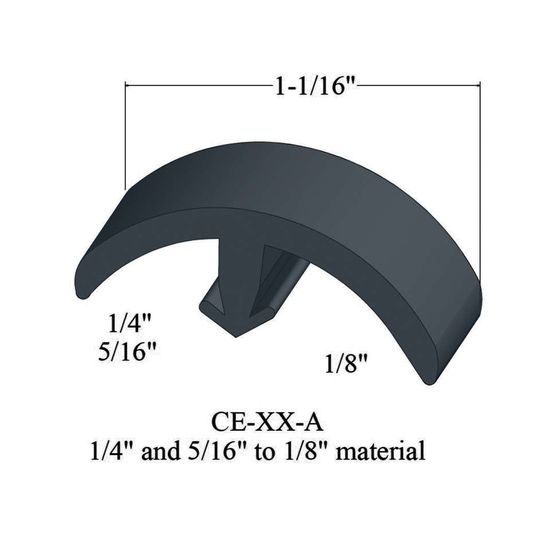 T-Mouldings - CE 18 A 1/4" and 5/16" to 1/8" material #18 Navy Blue 12'