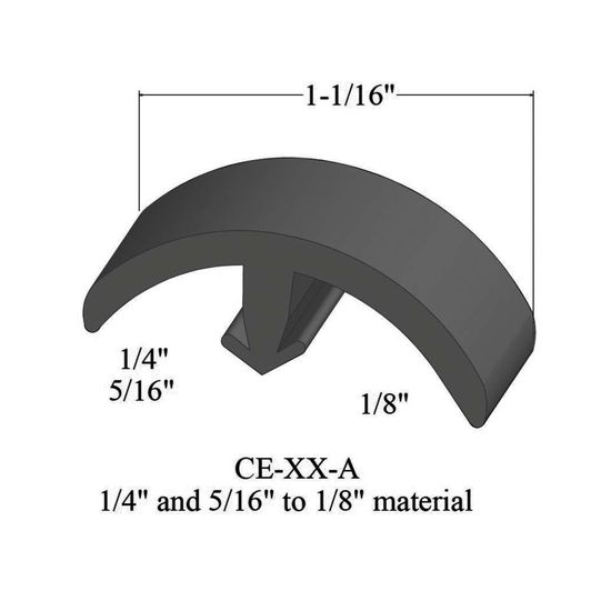 T-Mouldings - CE 20 A 1/4" and 5/16" to 1/8" material #20 Charcoal 12'