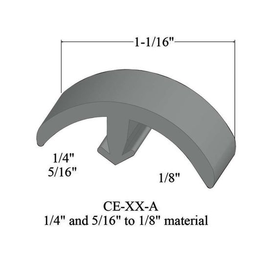 T-Mouldings - CE 21 A 1/4" and 5/16" to 1/8" material #21 Platinum 12'
