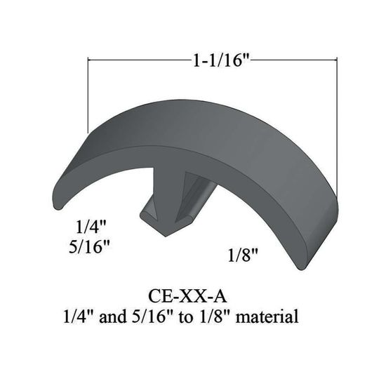 T-Mouldings - CE 28 A 1/4" and 5/16" to 1/8" material #28 Medium Grey 12'